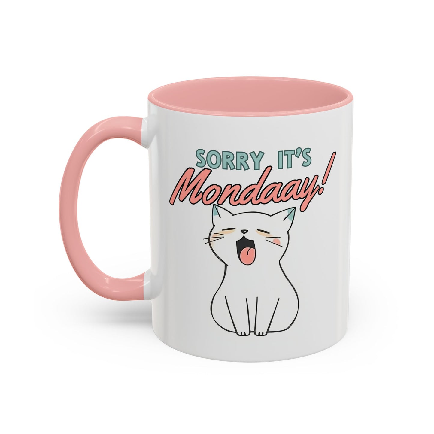 Playful Cat Coffee Mug - "Sorry It's Monday!" - Perfect for Cat Lovers