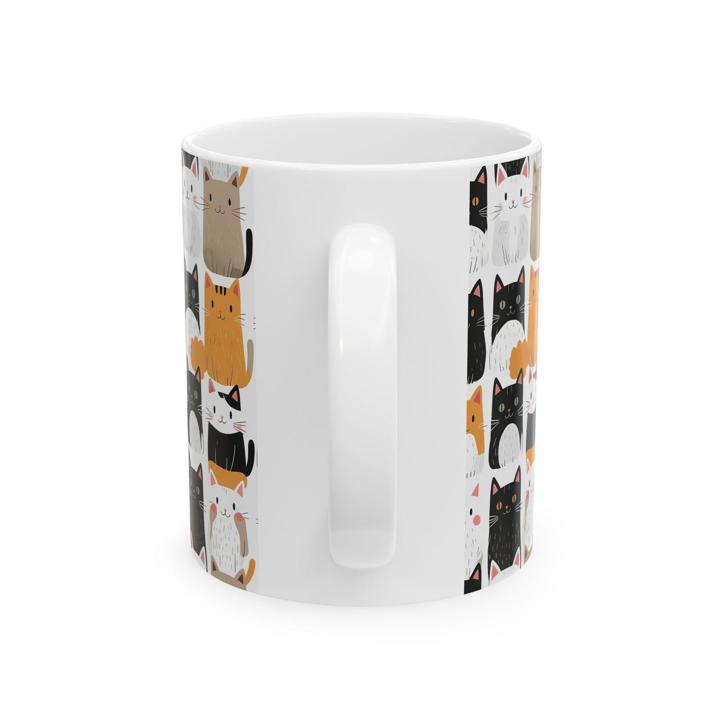 Adorable Cat Pattern Ceramic Mug - Perfect Gift for Cat Lovers