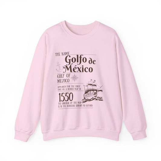 Historic Gulf of Mexico Crewneck Sweatshirt - 1550 Exploration Gift, golfo de mexico, gulf of mexico swearshirt , Gulf of Mexico Exploration Sweatshirt - History Gift